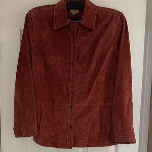 Caslon Rust Suede Button-Front Jacket